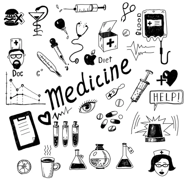 Iilustration medicin ikoner — Stockfoto