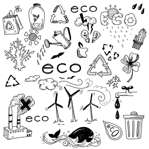 Hand drawn design elements - eco — Stock Photo, Image