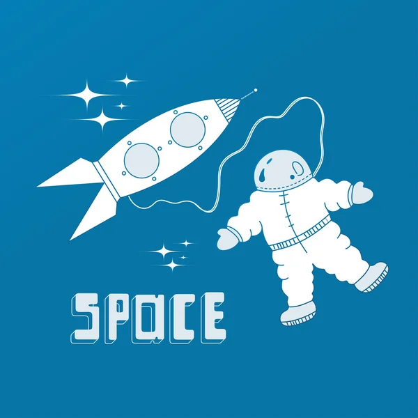 Astronauten-Weltraumspaziergang — Stockvektor