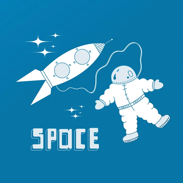 Espace astronaute Marche — Image vectorielle