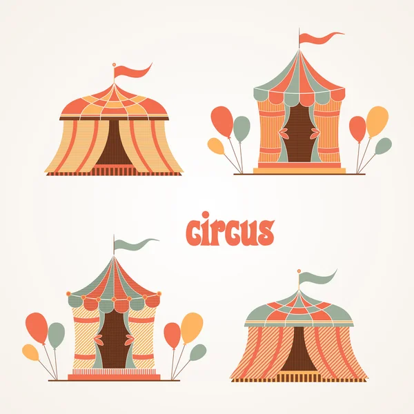 Collection of tents for the circus — Stock Vector