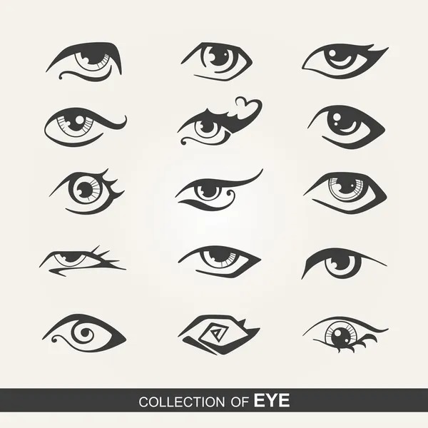 Conjunto de ojos estilizados — Vector de stock
