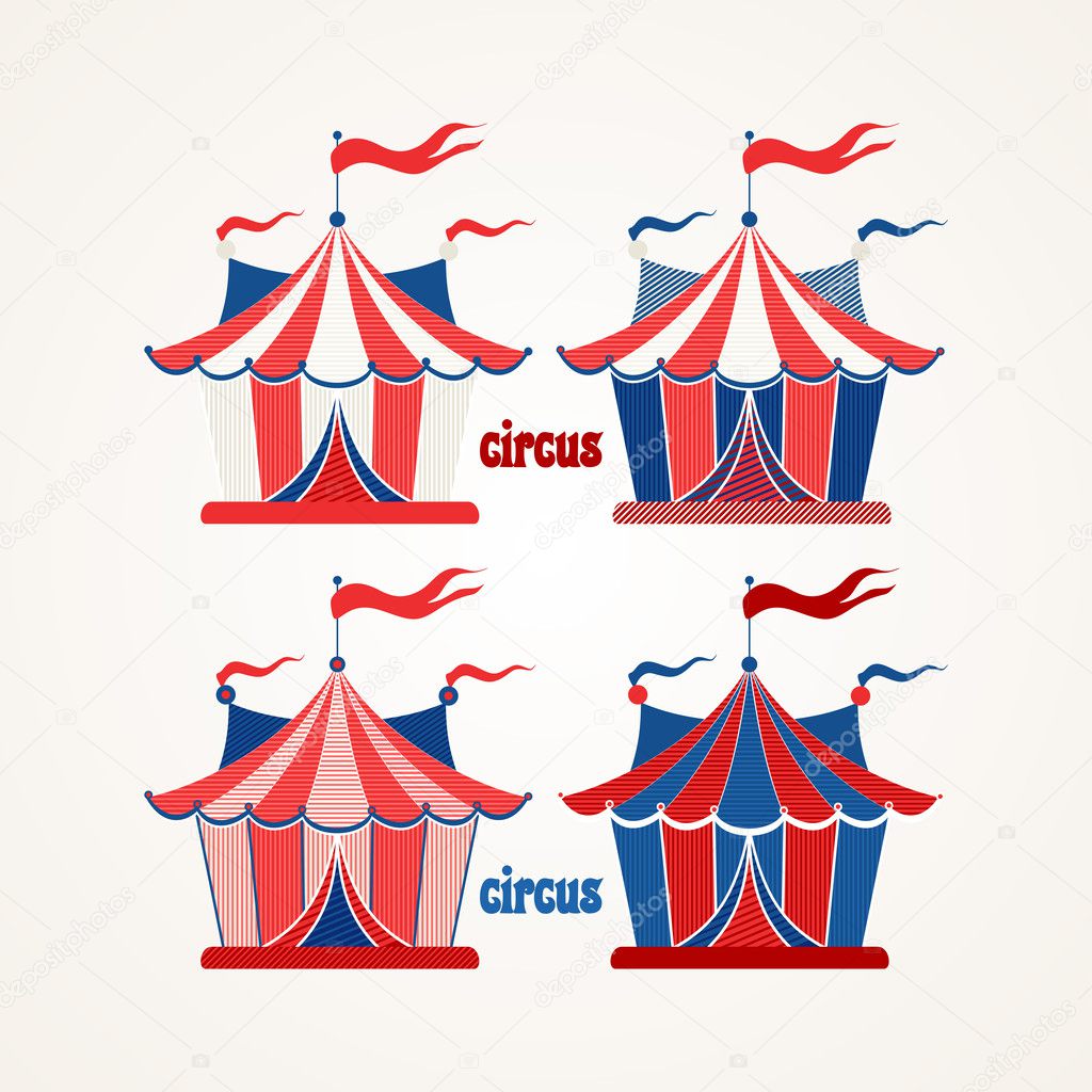 Collection of tents for the circus