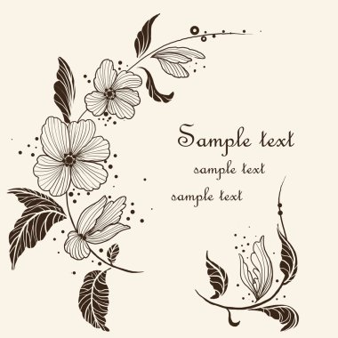 romantik çiçek tebrik kartı
