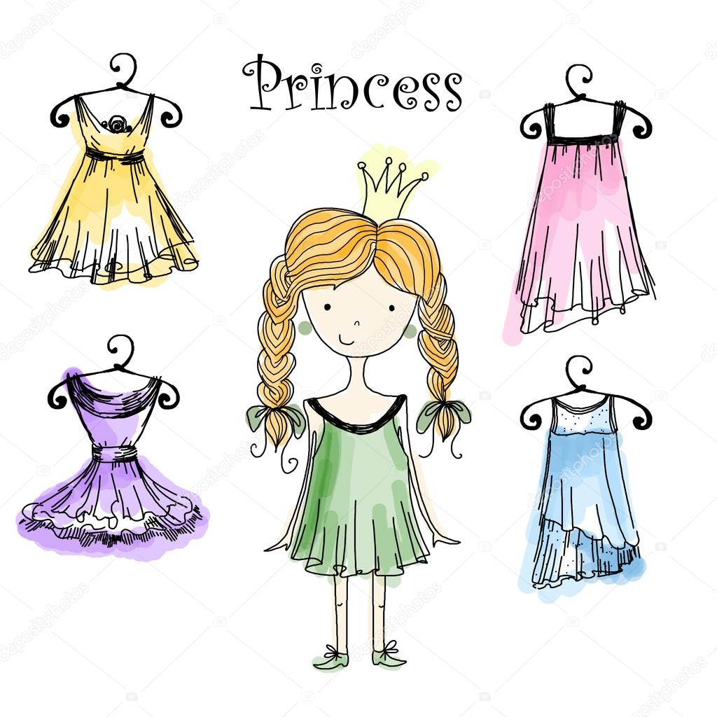 Collection of dresses for a princess