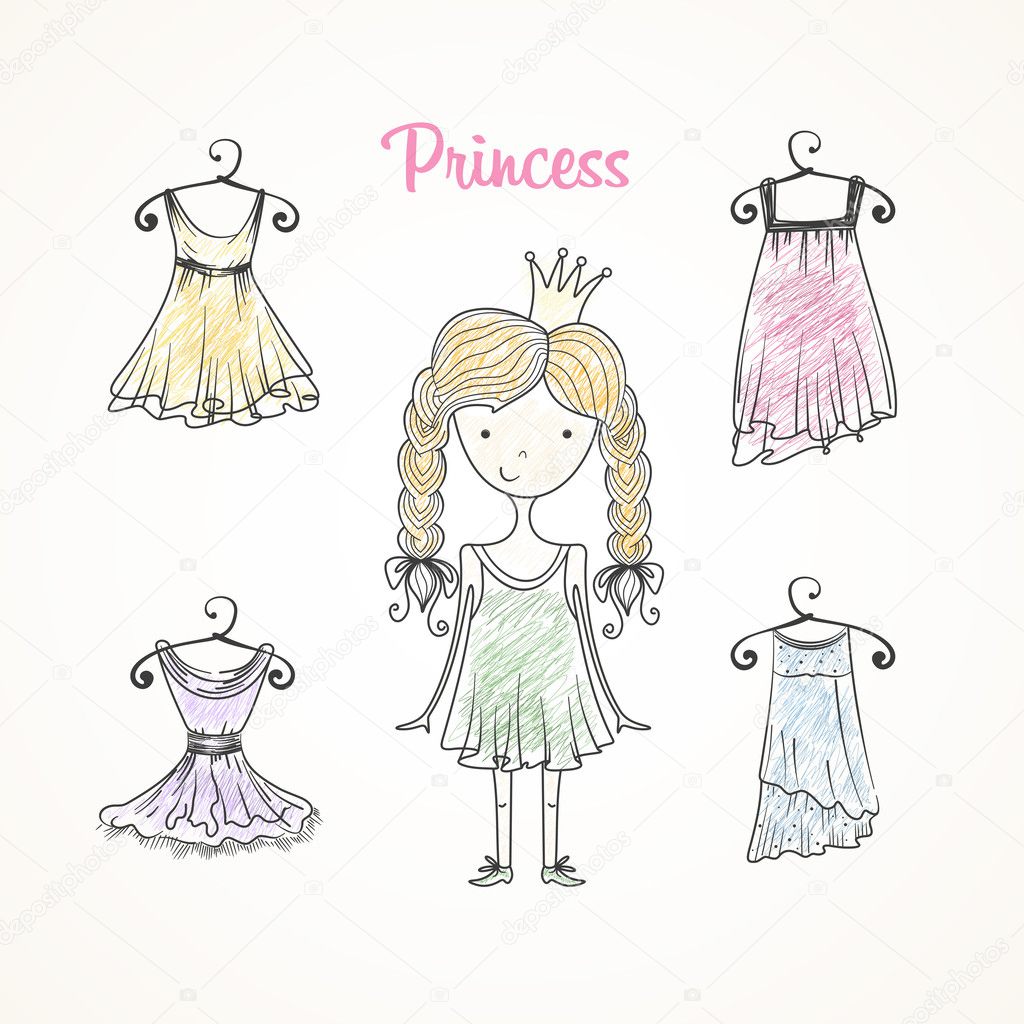 Collection of dresses for a princess