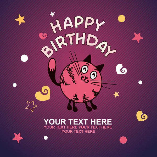 Cute happy birthday card — Stock Vector