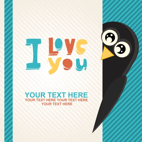 Pingouin avec compliments — Image vectorielle