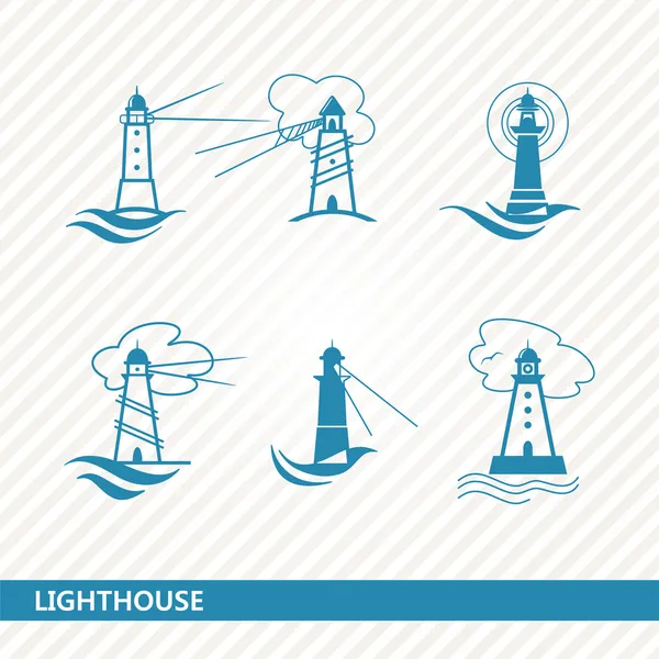 Set of lighthouses — Stock Vector