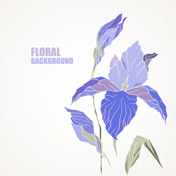 Violet iris kaart — Stockvector