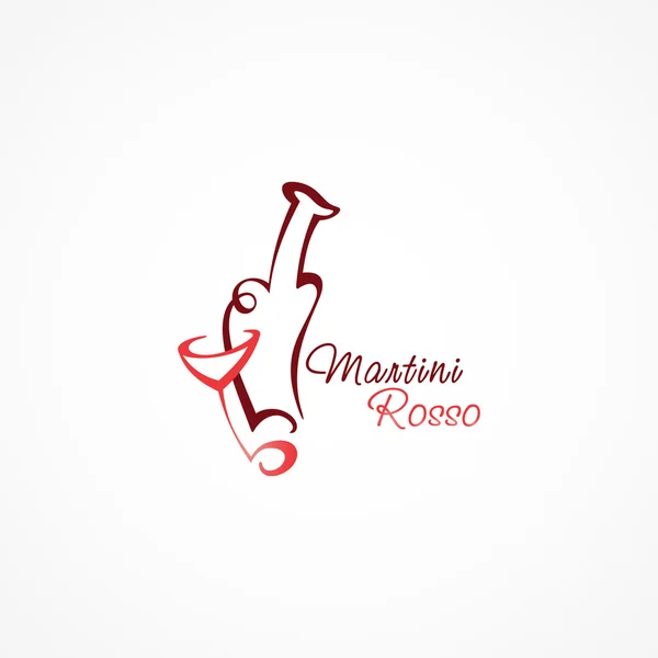 Stilize simgesi martini rosso — Stok Vektör