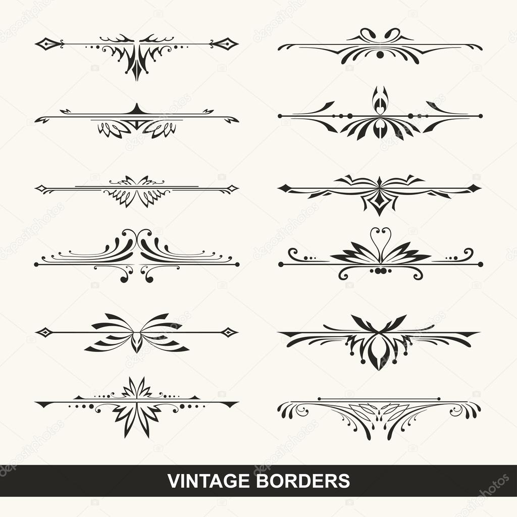 Set of vintage design elements for page border