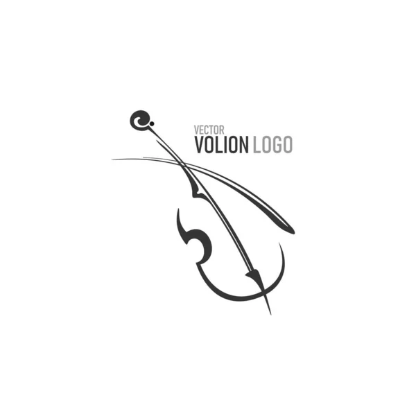 Abstract Monochrome Violin Logo Vector Illustration — ストックベクタ