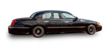 Lincoln Town Car, beyaz arka planda izole edilmiş lüks sedan bir model..