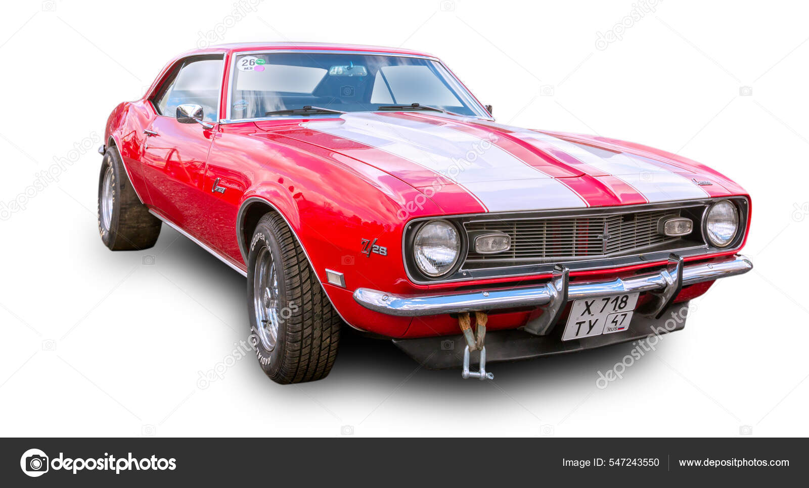 アメリカのマッスルカーシボレーカマロZ28 1968白い背景に隔離 アメリカのマッスルカーシボレーカマロZ28 1968白い背景に隔離