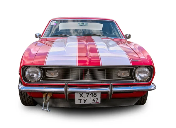 Den Amerikanska Muskel Bil Chevrolet Camaro Z28 1968 Isolerad Vit Stockbild