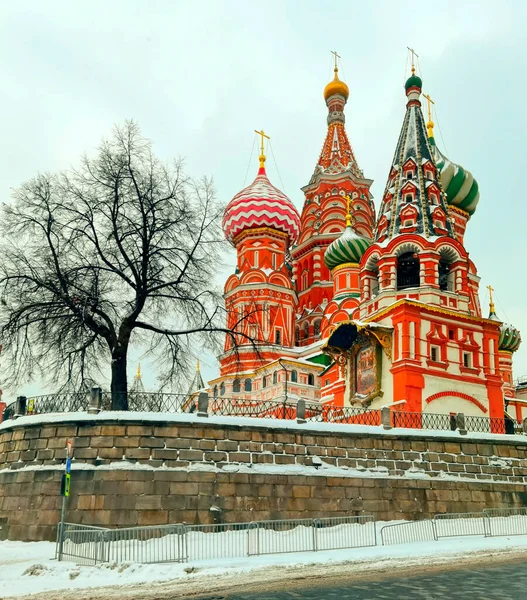 Moscú Rusia Enero 2022 Moscú Catedral San Basilio Plaza Roja — Foto de Stock