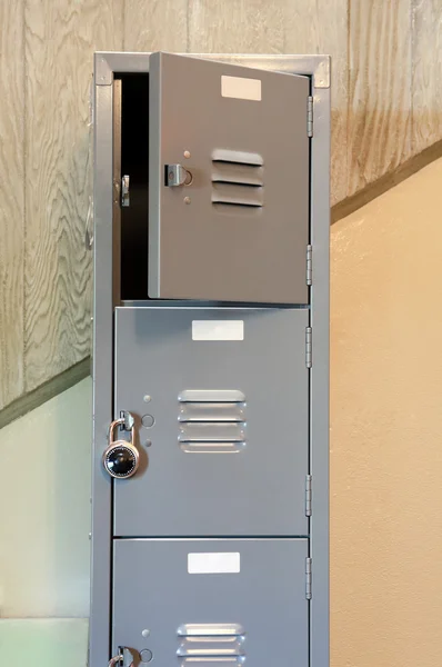 Locker room doors with a lock — Stock Photo, Image