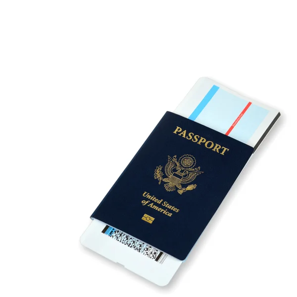 チケット付きのパスポート — ストック写真