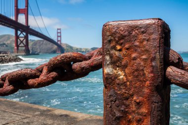 paslı eski zincir çit, golden gate Köprüsü