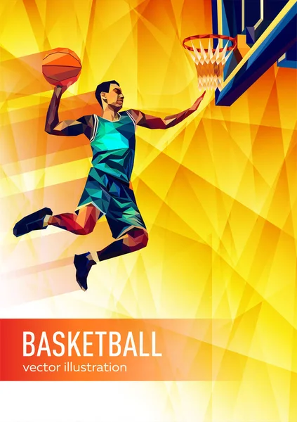 Basketball Hintergrund Der Basketballer Wirft Den Ball Den Korb Basketball — Stockvektor