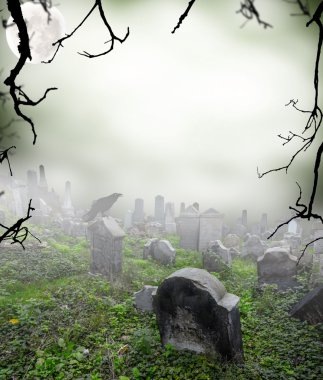 Spooky graveyard clipart