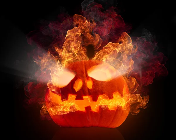 Burning pumpkin — Stock Photo, Image