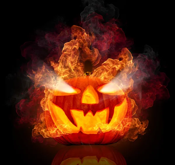 Burning pumpkin — Stock Photo, Image