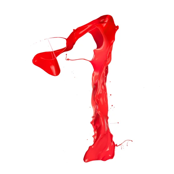 Red paint number — Stock Photo, Image