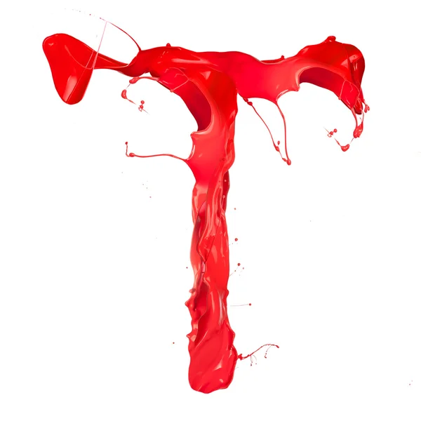 Red paint letter — Stock Photo, Image