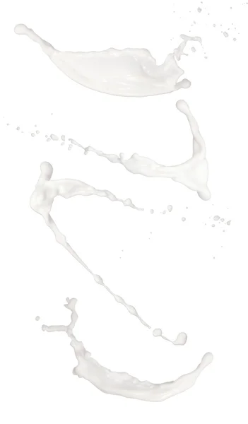 Γάλα τους παφλασμούς απομονωθεί σε λευκό φόντο — Stock fotografie