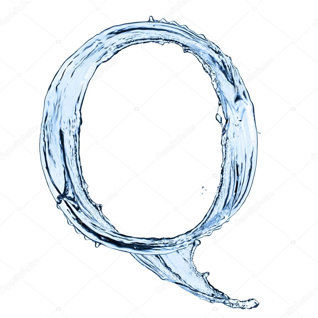 Water splashes letter 
