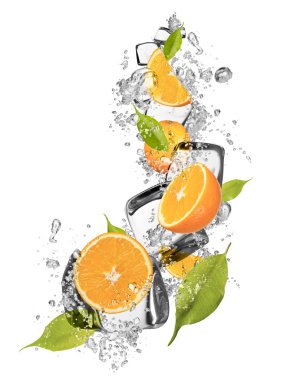 beyaz zemin üzerine buz portakal