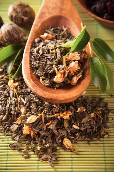 Jasmine green dry tea — Stock Photo, Image