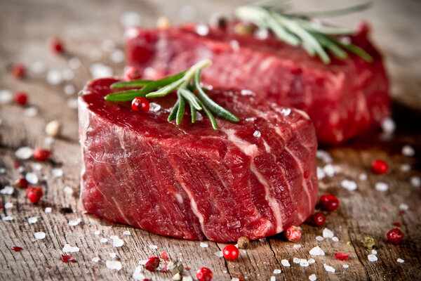 Raw steak