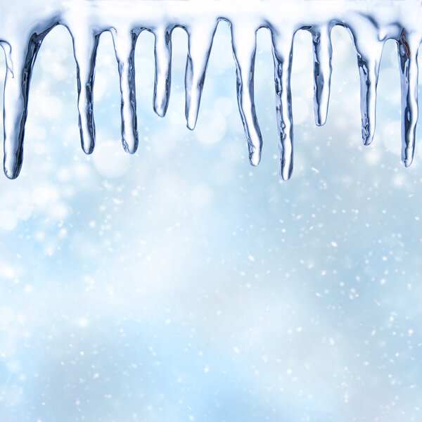 Сосульки со снегом
