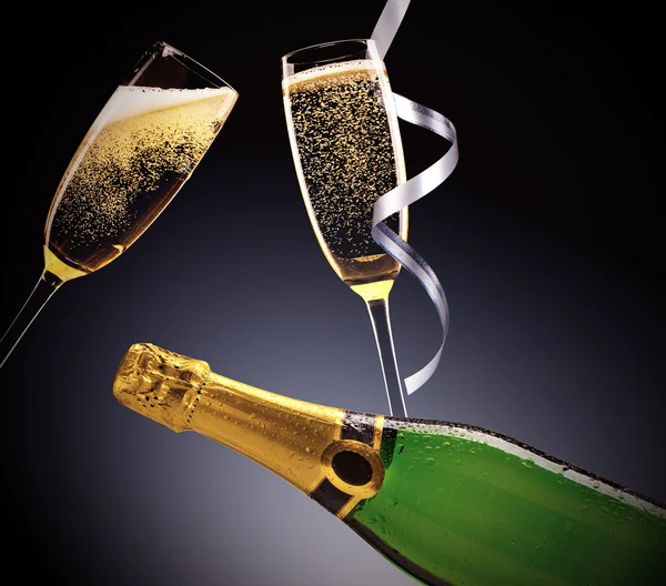 Champagnergläser Stockbild