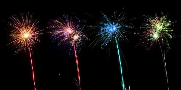 Firework collection on black background — Stock Photo, Image