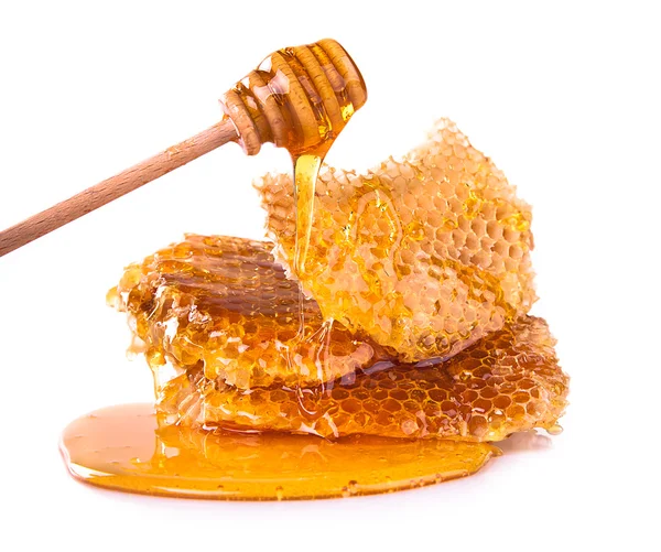 Honeycomb, isolerad på vit bakgrund — Stockfoto