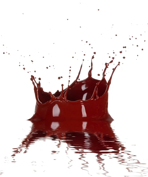 Chocolate splash on white background — Stock Photo, Image