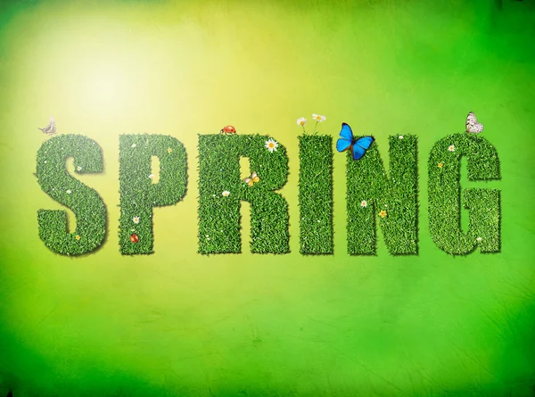 Pojęcie słowa wiosna — Zdjęcie stockowe