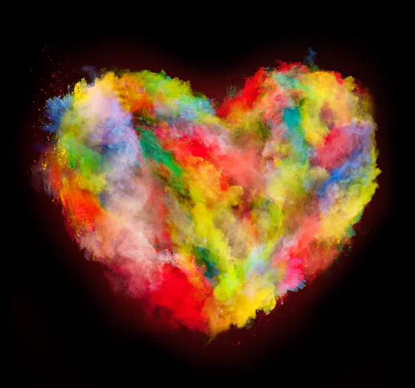 Colored dust heart — Stock Photo, Image