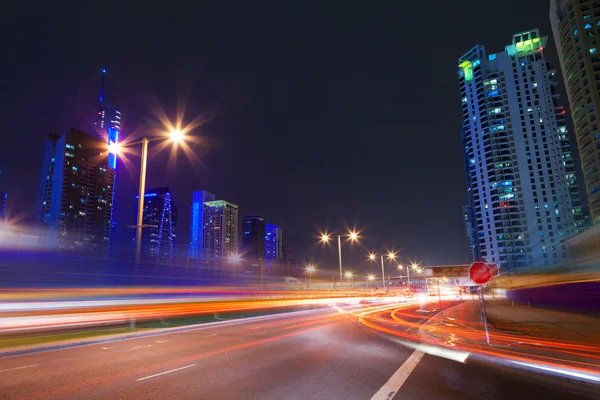 Modern city at night — Stock Photo, Image