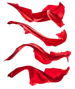 Abstract red satins on white background