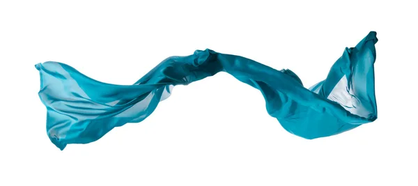 Абстрактный синий шелк на белом фоне — стоковое фото
