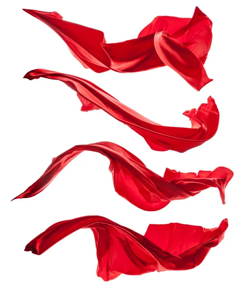 Abstract red satins on white background — Stock Photo, Image