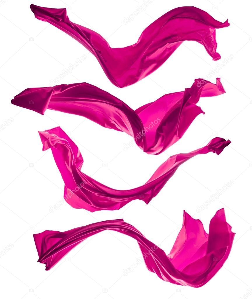 Abstract pink satins on white background
