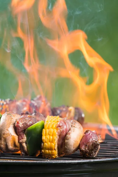 Verse maaltijd op grill — Stockfoto