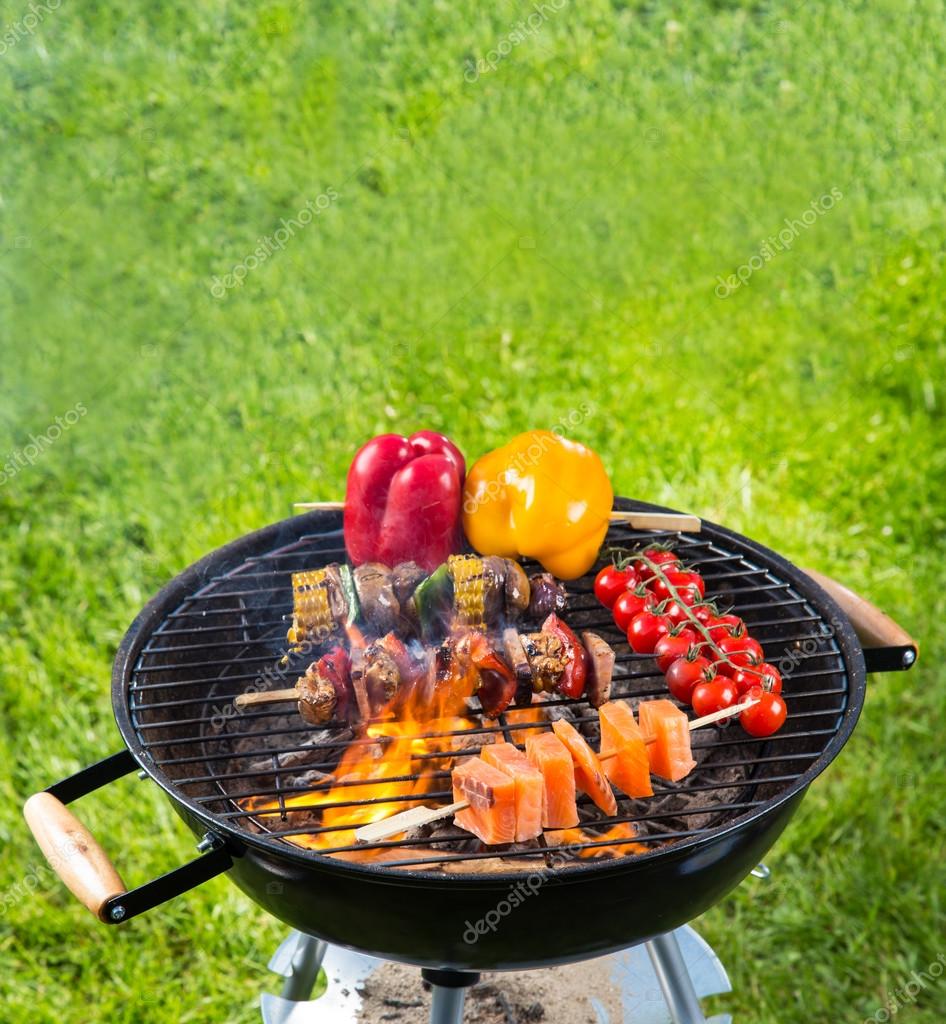 Grill on garden &mdash; Stock Photo &copy; jag_cz #46547703