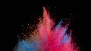 Süper ağır çekim renkli toz patlaması